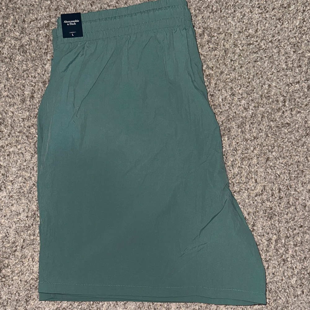 Abercrombie & Fitch Teal Green Drawstring Swim Shorts - Picture 3 of 4